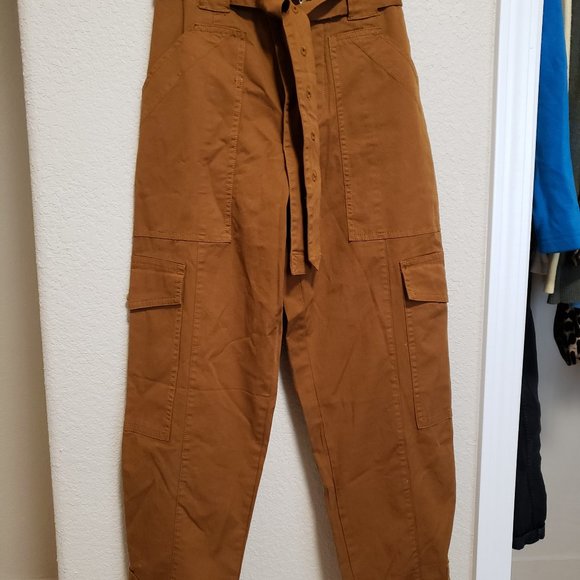 Alex Mill Expedition Cargo Washed Twill Belted Pants in Russet Brown, Size 0 - Picture 4 of 9